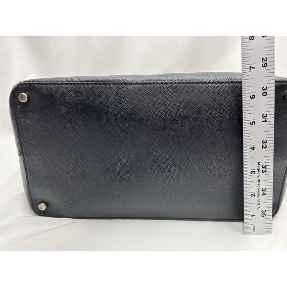 Vintage Kate Spade Black White Striped Large Structured Travel Tote Bag Classic - Picture 14 of 15